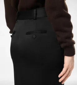 CREPE ENVERS SATIN TAILORED SKIRT