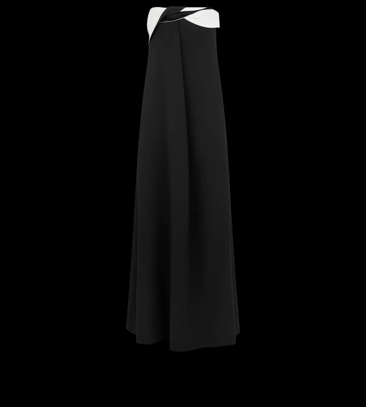CREPE SATIN DRAPED ASYMMETRIC EVENING DRESS
