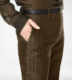 CROCO JACQUARD TAILORED STRAIGHT PANTS