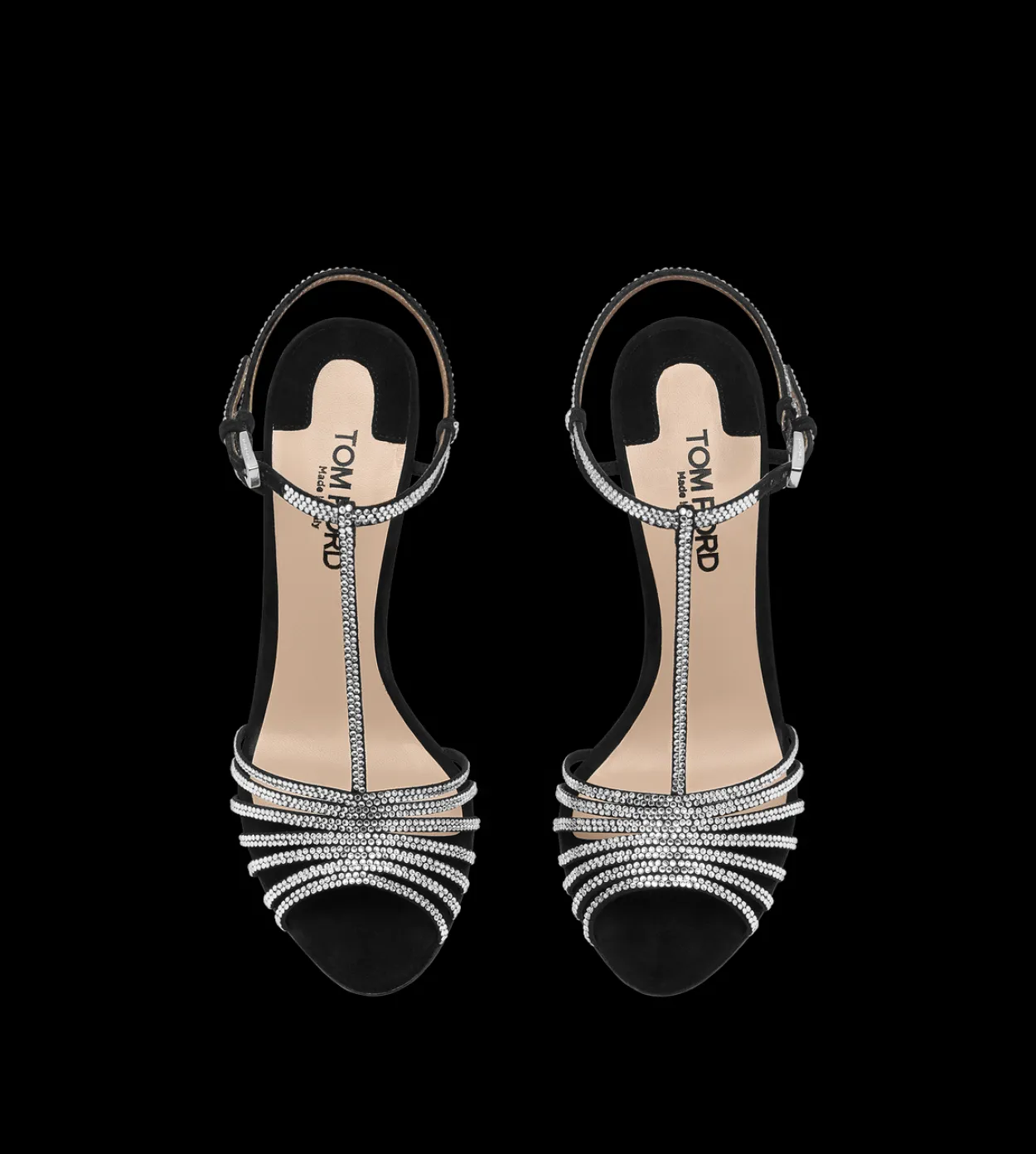 CRYSTAL-EMBELLISHED SUEDE LEATHER JERRY SANDAL