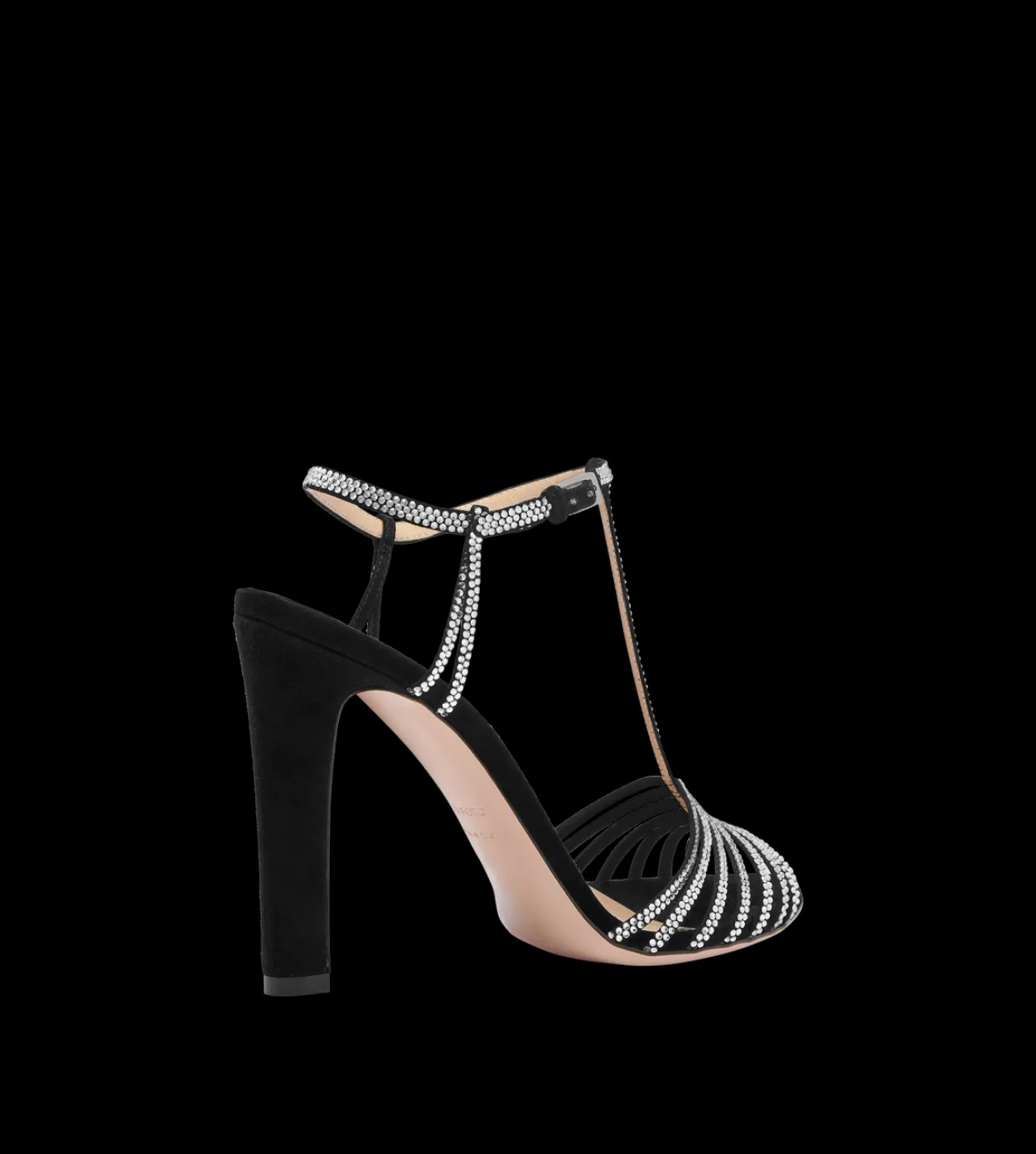 CRYSTAL-EMBELLISHED SUEDE LEATHER JERRY SANDAL