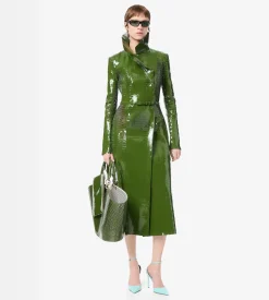 CUT OUT PATENT LEATHER LARGE PANIER