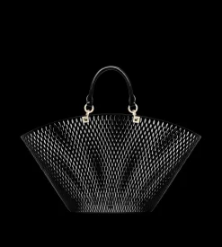 CUT OUT PATENT LEATHER LARGE PANIER