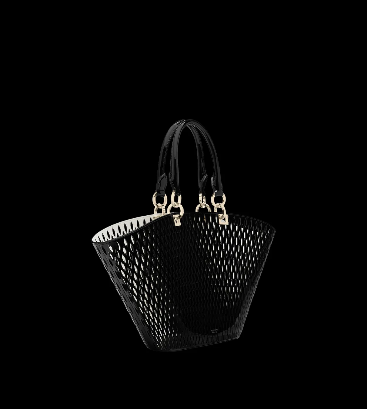CUT OUT PATENT LEATHER MEDIUM PANIER