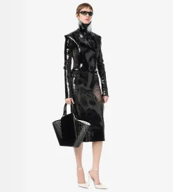 CUT OUT PATENT LEATHER MEDIUM PANIER