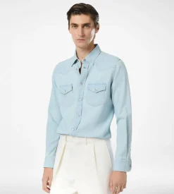 DENIM CHAMBRAY WESTERN SHIRT