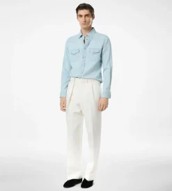 DENIM CHAMBRAY WESTERN SHIRT