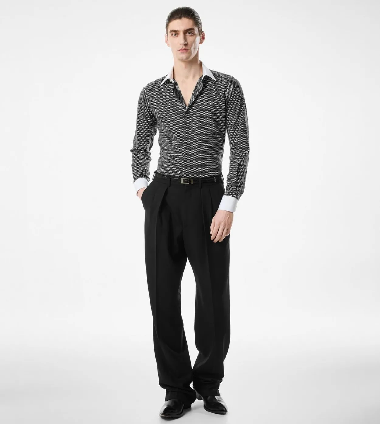 DIAMOND PRINT COTTON CLASSIC FIT SHIRT
