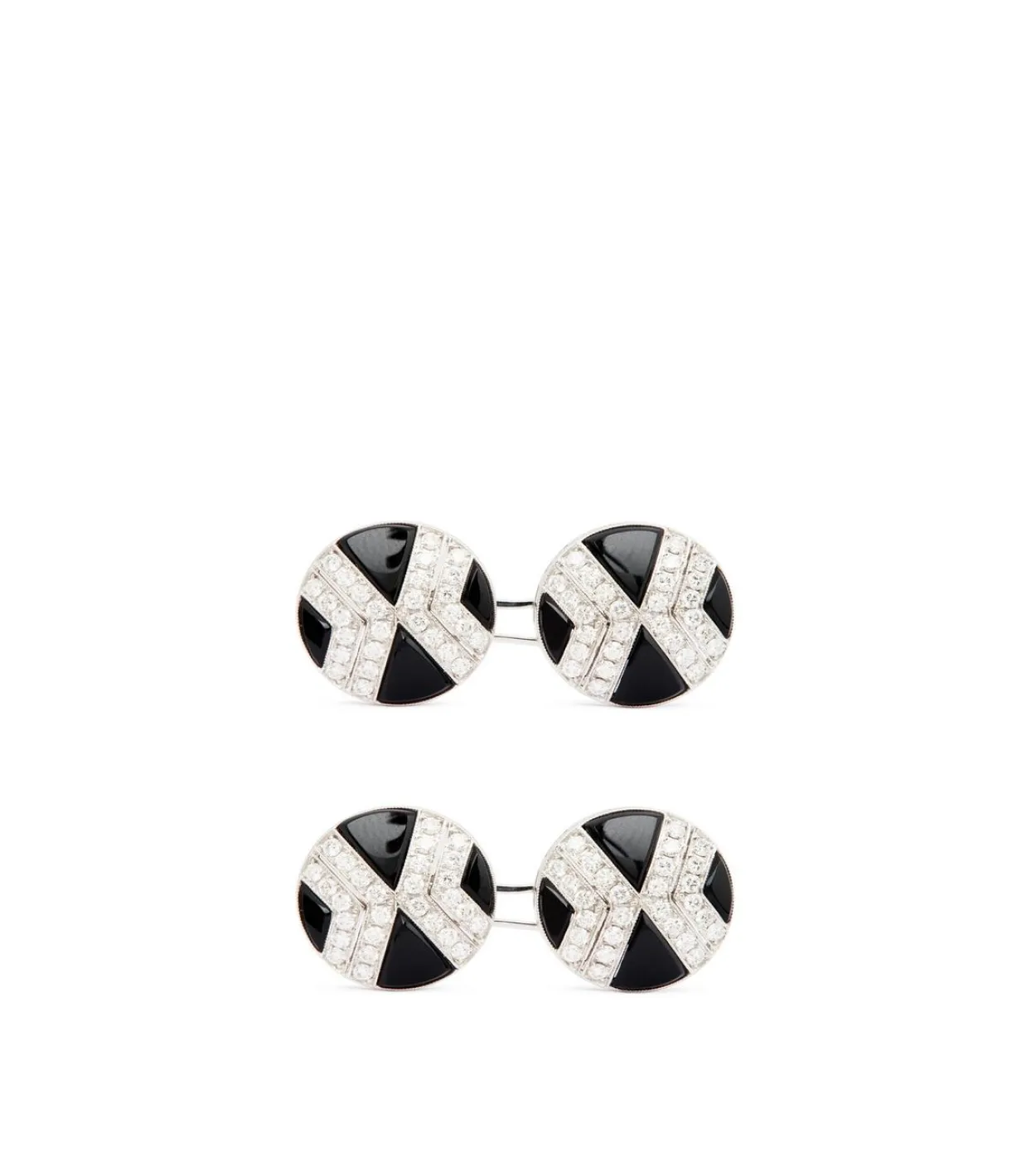 DIAMOND ROUND CUFFLINKS