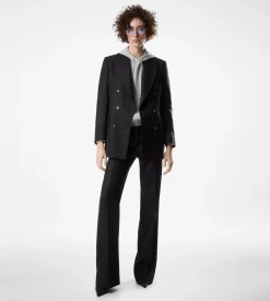 DOUBLE BREASTED PEAK LAPEL CASHMERE JACKET