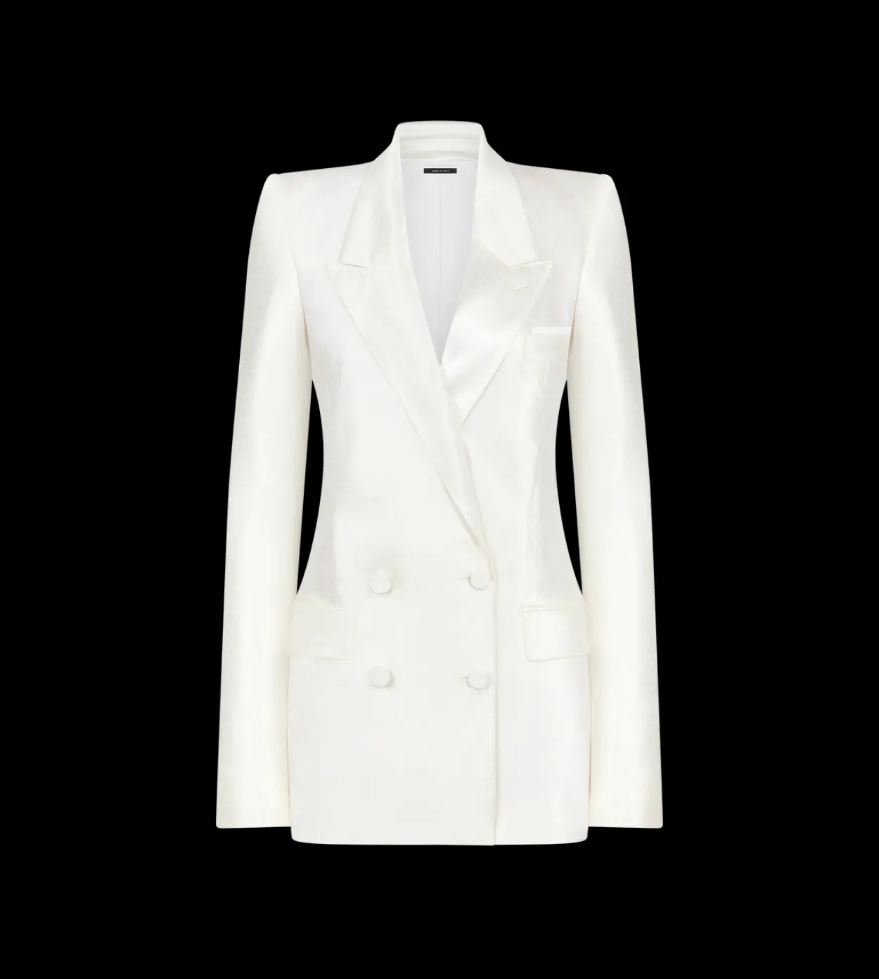 DOUBLE BREASTED PEAK LAPEL BIAS TINY POLKA DOT JACKET