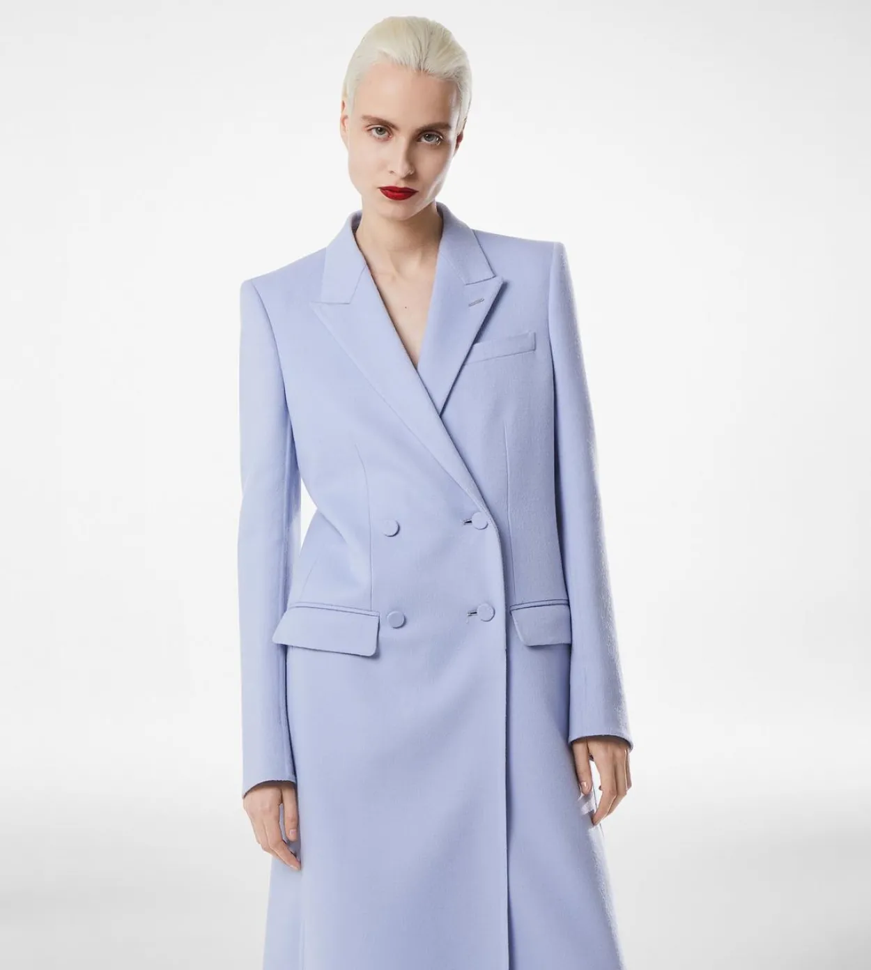 DOUBLE FACE LIGHT WOOL DOUBLE BREASTED COAT
