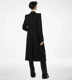 DOUBLE FACE LIGHT WOOL SINGLE BREASTED EVENING COAT