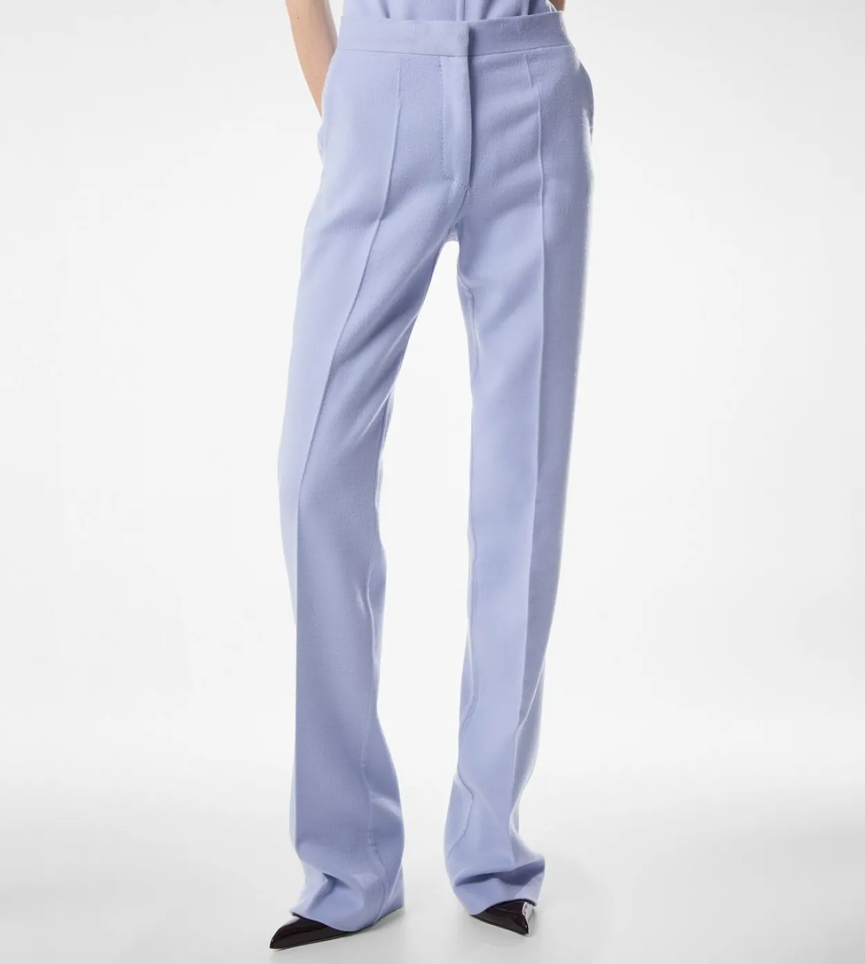 DOUBLE FACE LIGHT WOOL TAILORED STRAIGHT PANTS