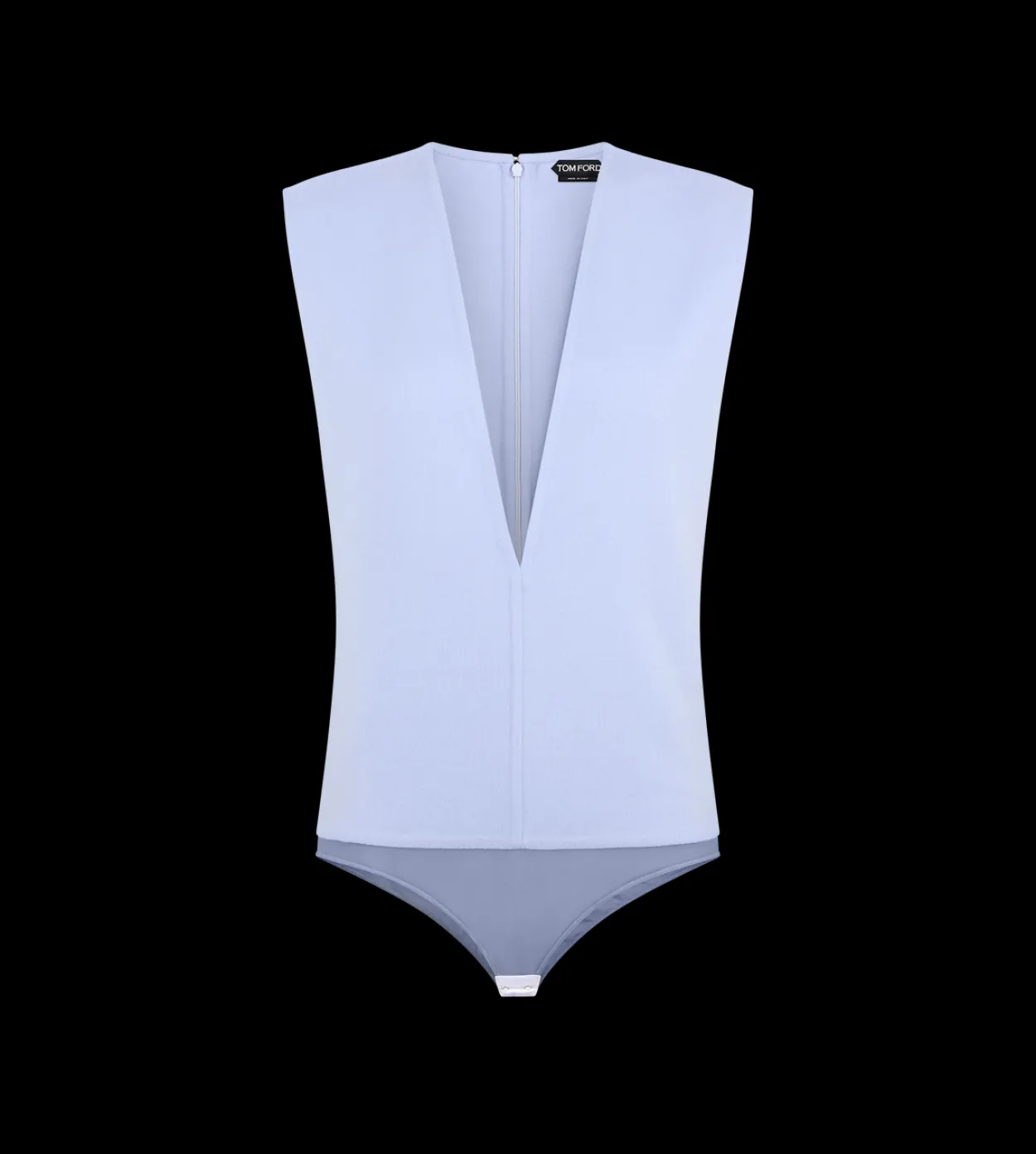 DOUBLE FACE LIGHT WOOL V-NECK BODYSUIT