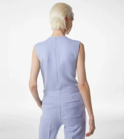 DOUBLE FACE LIGHT WOOL V-NECK BODYSUIT