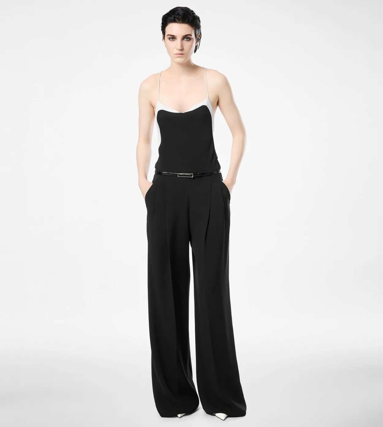 DOUBLE GEORGETTE STRETCH CAMISOLE JUMPSUIT