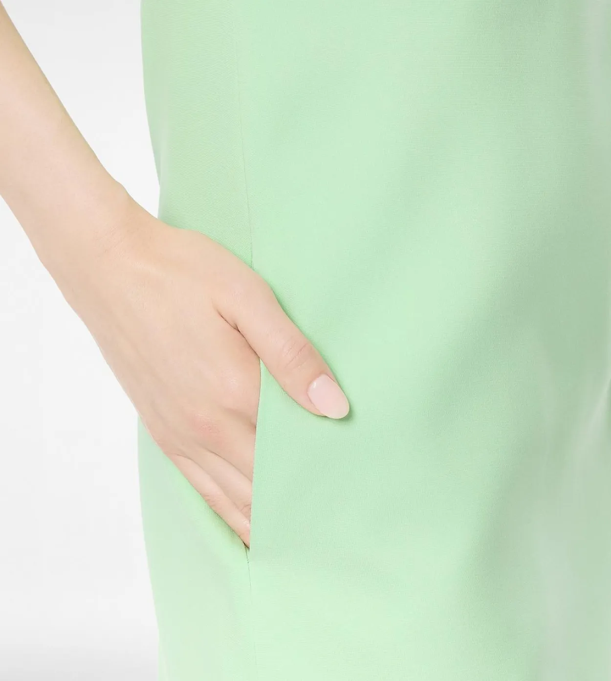 DOUBLE GEORGETTE STRETCH SILK ASYMMETRIC STRAPLESS COCKTAIL DRESS