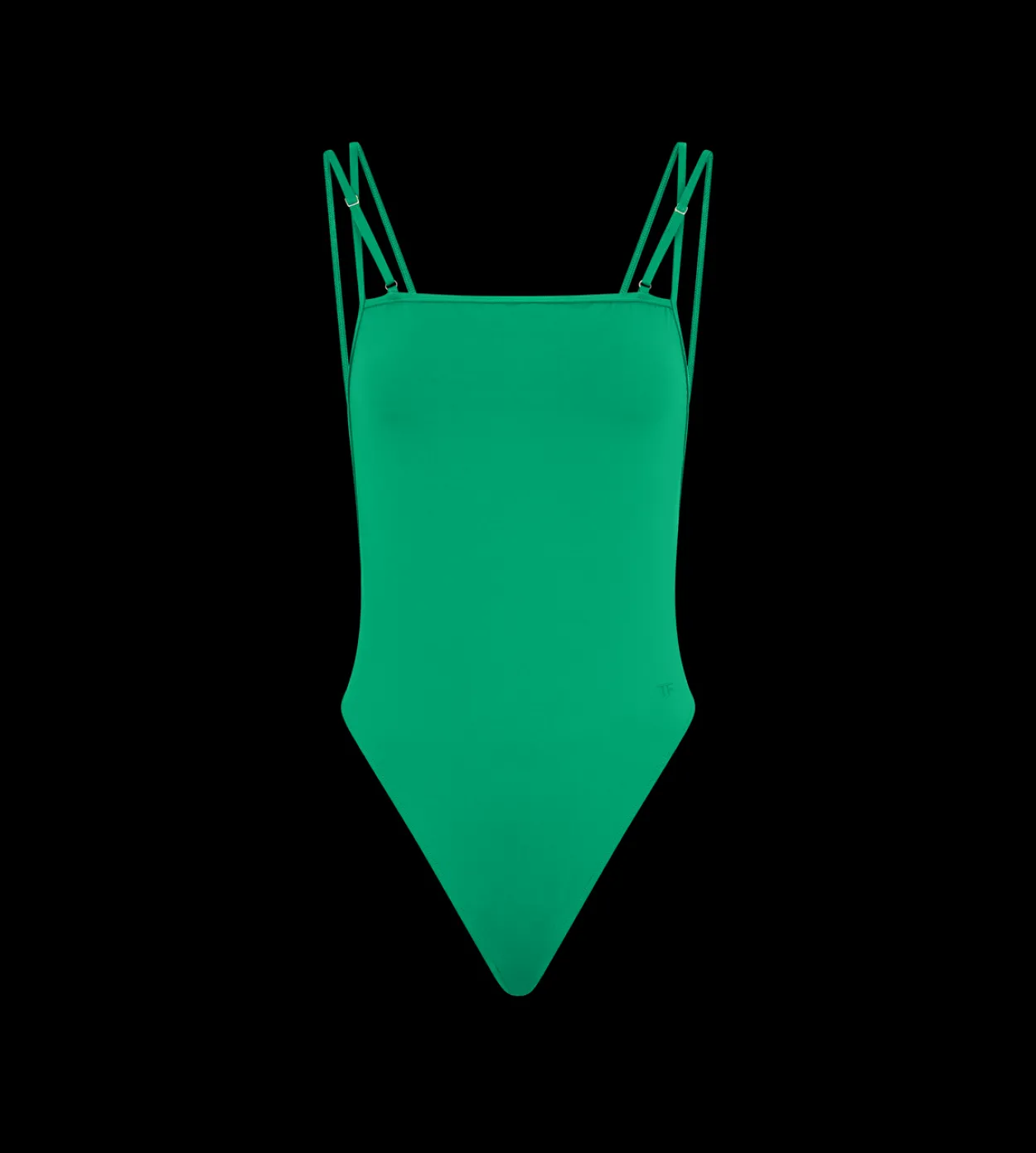 DOUBLE STRAP SWIMSUIT WITH TONAL TF LOGO