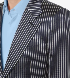 FLUID SILK FAILLE STRIPE JACKET