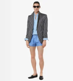 FLUID SILK FAILLE STRIPE JACKET