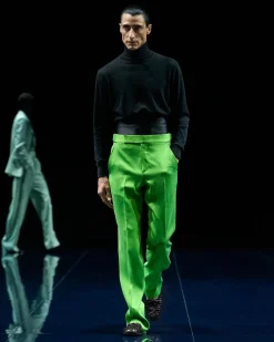 FLUID SILK WOOL FLAT FRONT PANT