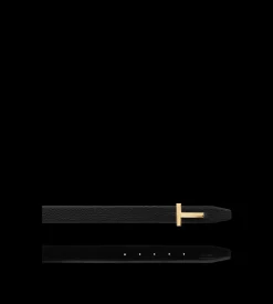 GRAIN LEATHER AND SMOOTH LEATHER REVERSIBLE T BELT 30 MM