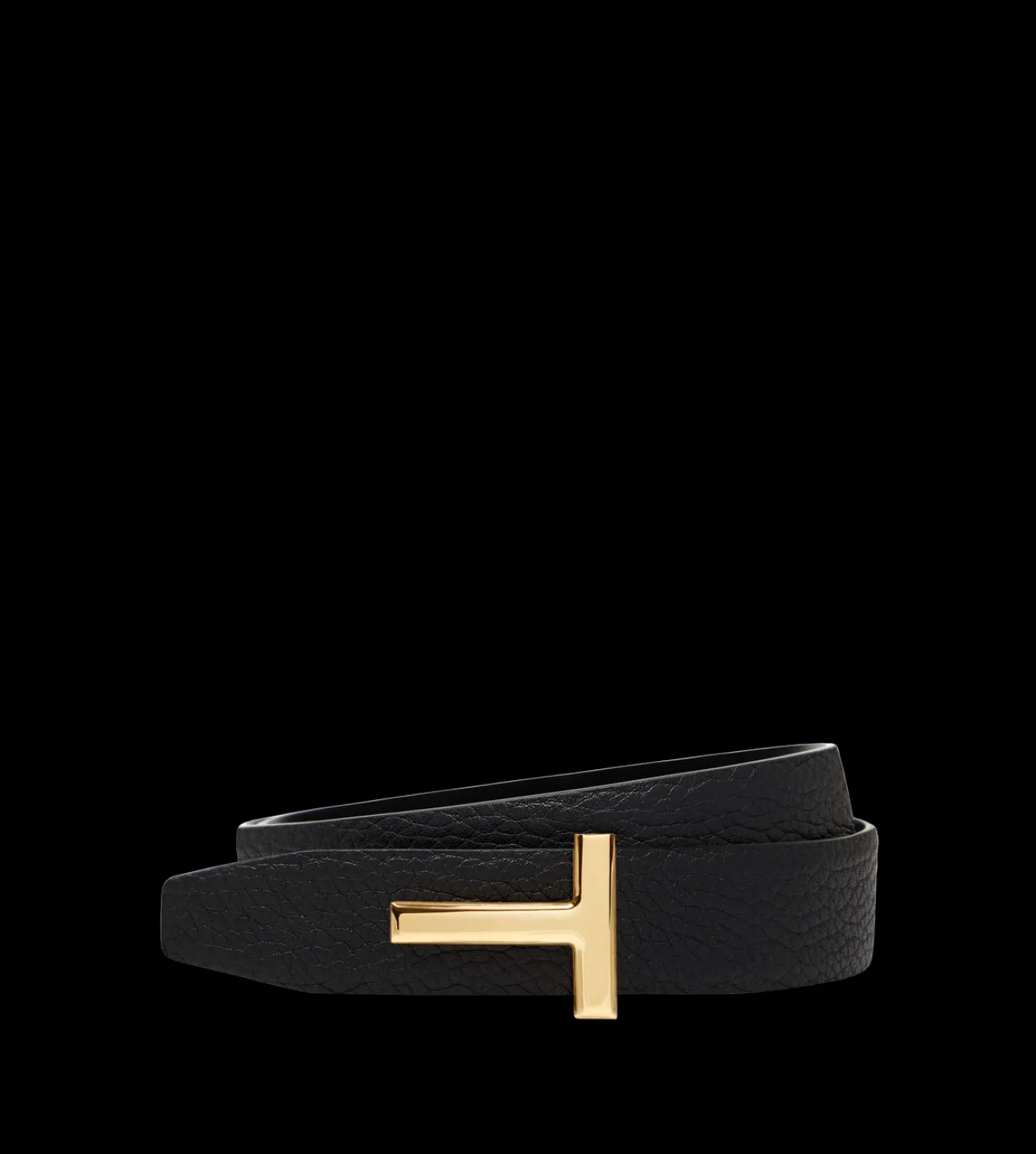 GRAIN LEATHER AND SMOOTH LEATHER REVERSIBLE T BELT 30 MM
