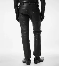GRAIN LEATHER BIKER PANT