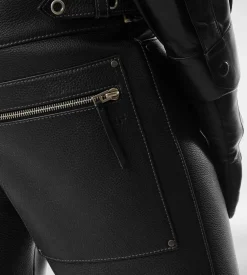 GRAIN LEATHER BIKER PANT