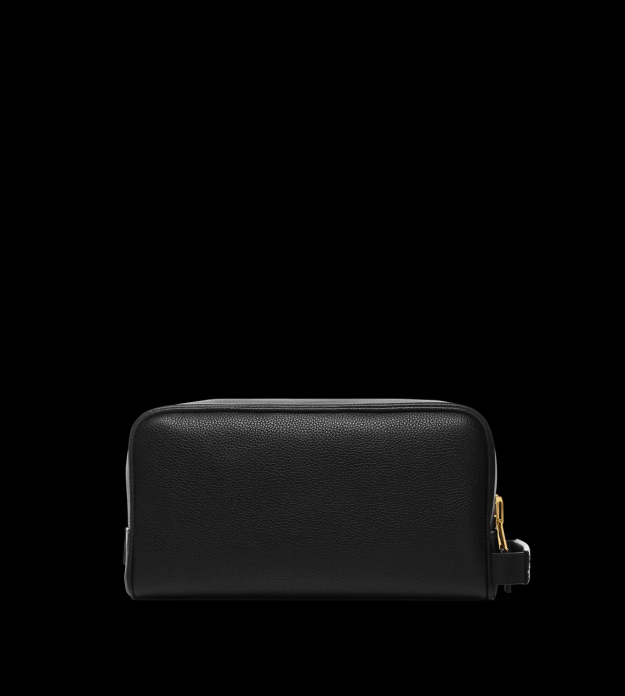 GRAIN LEATHER DOUBLE ZIP TOILETRY BAG