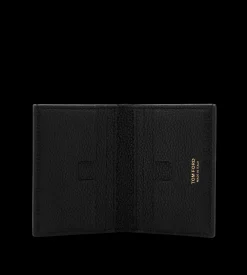 GRAIN LEATHER FOLDING CARDHOLDER