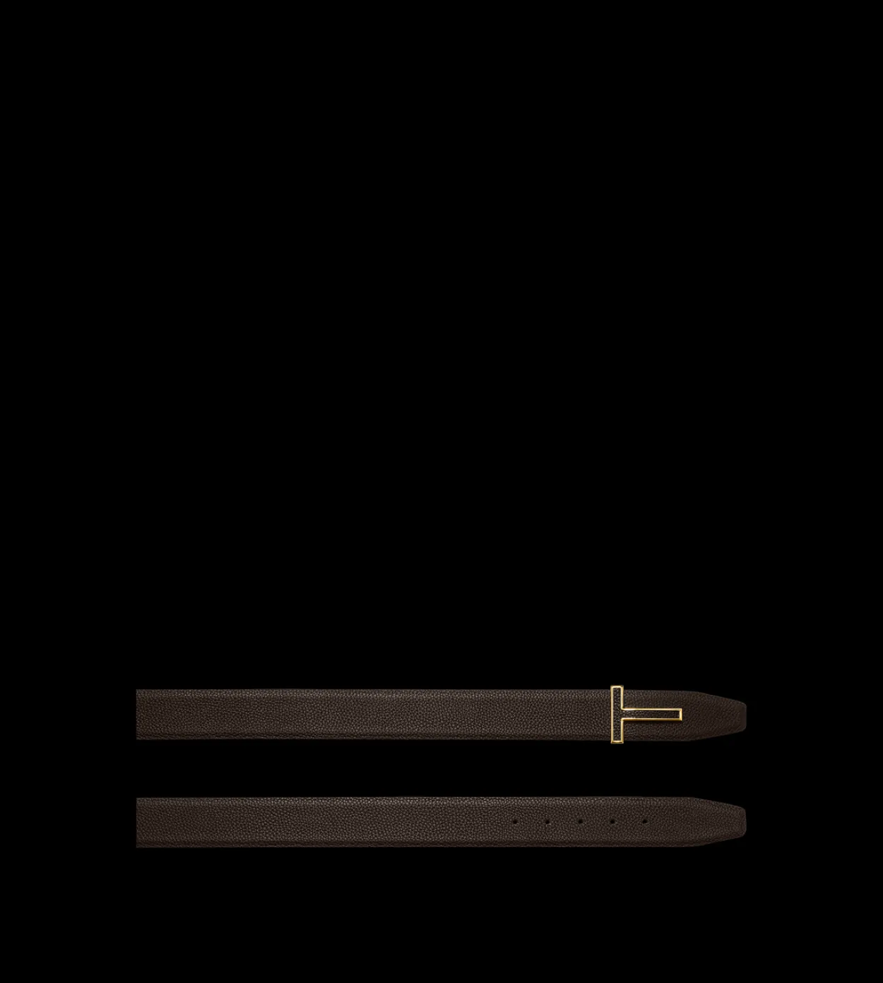 GRAIN LEATHER INSERT BUCKLE T BELT