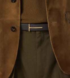 GRAIN LEATHER SLIM T REVERSIBLE BELT