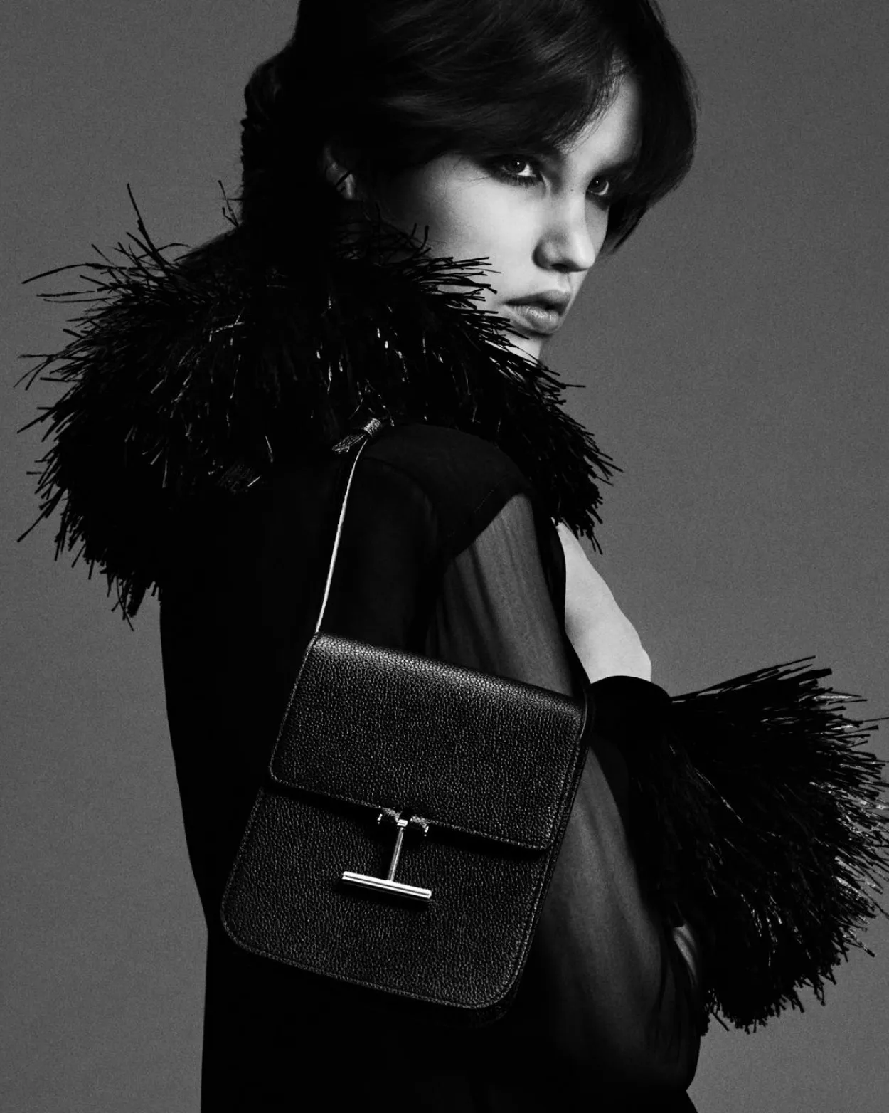 GRAIN LEATHER TARA MINI BAG ON STRAP