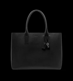 GRAIN LEATHER T-LINE EAST-WEST TOTE