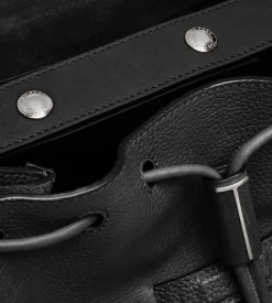 GRAIN LEATHER T-LINE FLAP BACKPACK