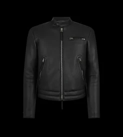 GRAIN LEATHER ZIP BIKER