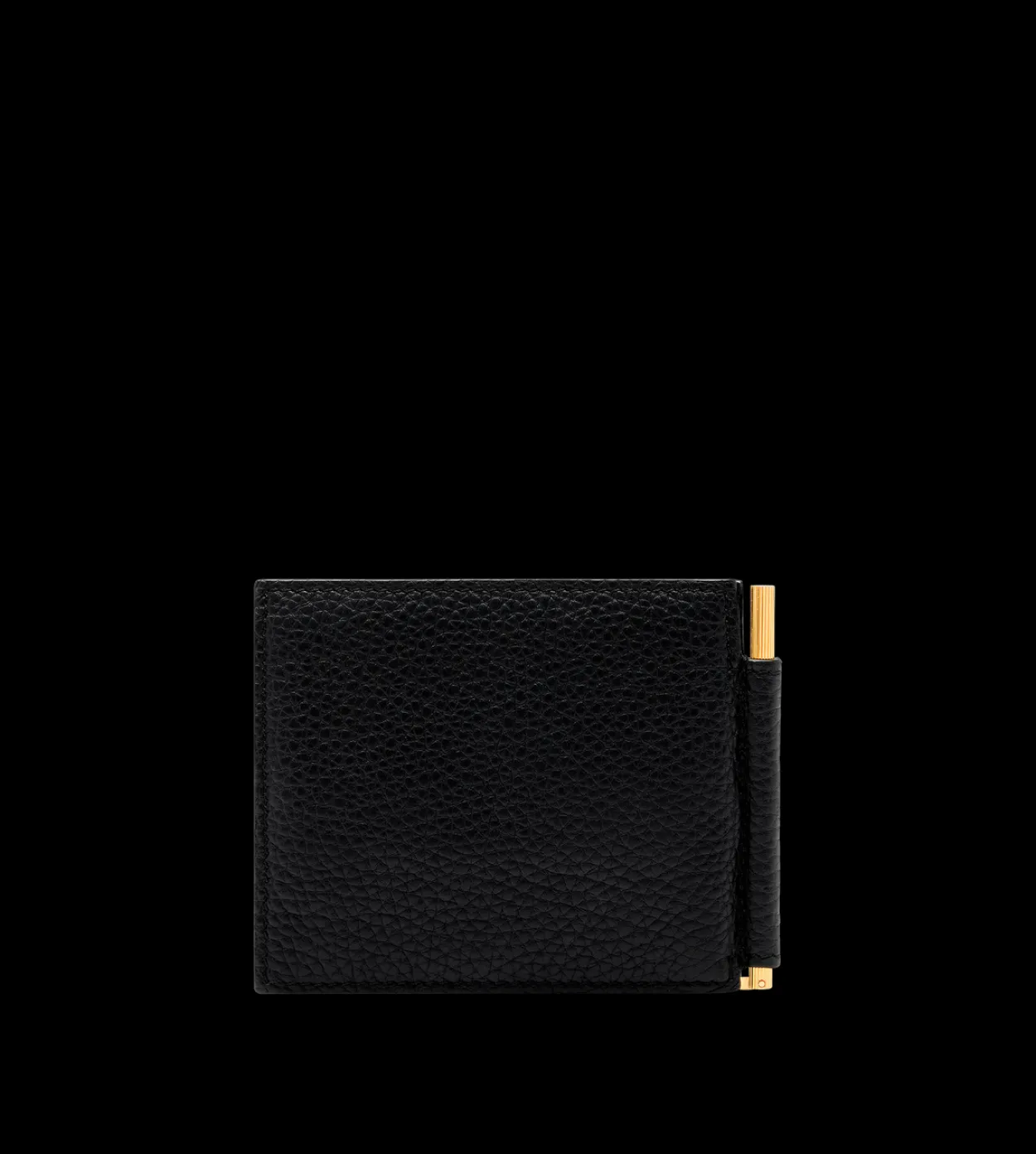 GRAINED LEATHER MONEY CLIP WALLET