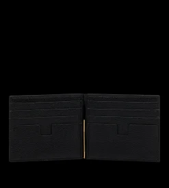 GRAINED LEATHER MONEY CLIP WALLET