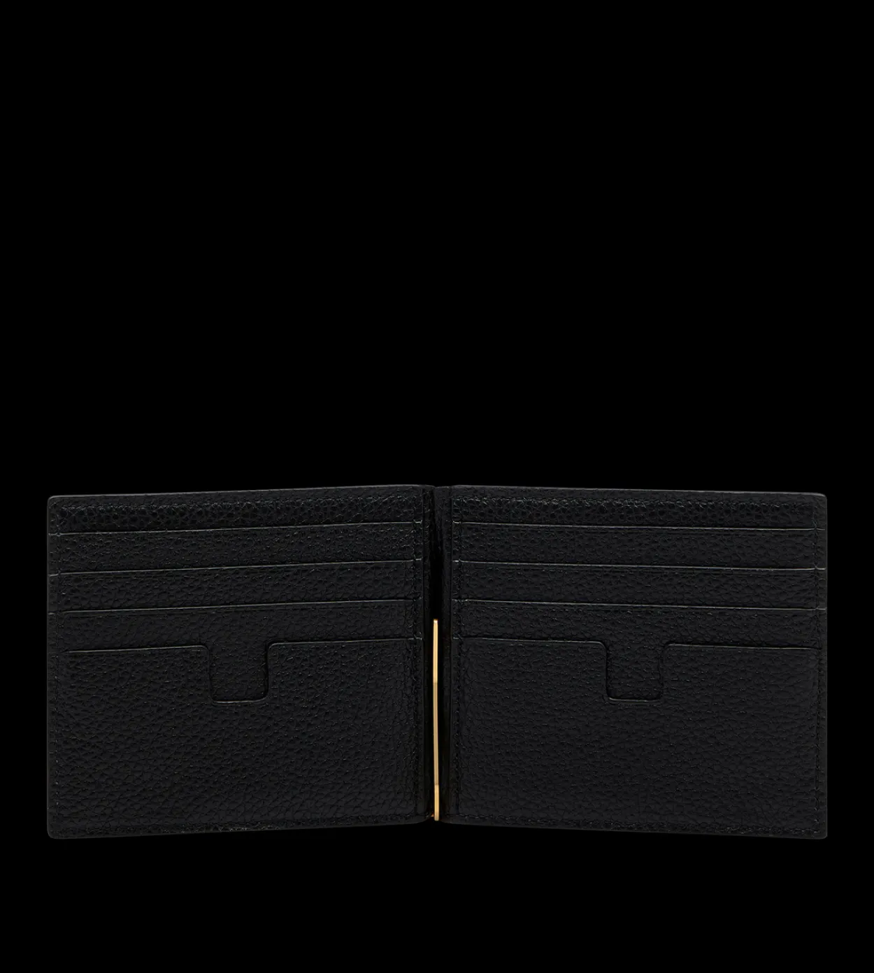 GRAINED LEATHER MONEY CLIP WALLET