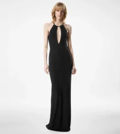 HALTERNECK EVENING DRESS WITH CUT OUT