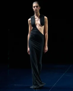 IMPOSSIBLE ASYMMETRIC BACKLESS EVENING DRESS