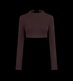 IMPOSSIBLE BACKLESS LONG SLEEVE CROPPED TOP