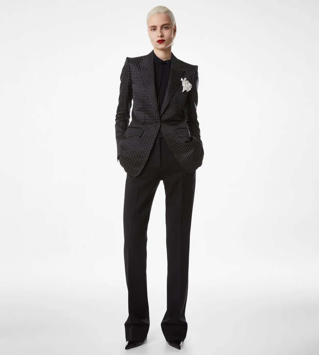 JACQUARD POLKA DOT DUCHESSE SINGLE BREASTED JACKET