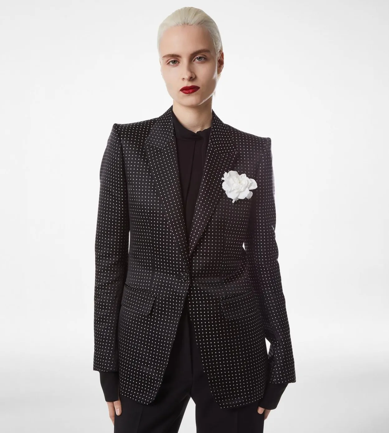 JACQUARD POLKA DOT DUCHESSE SINGLE BREASTED JACKET