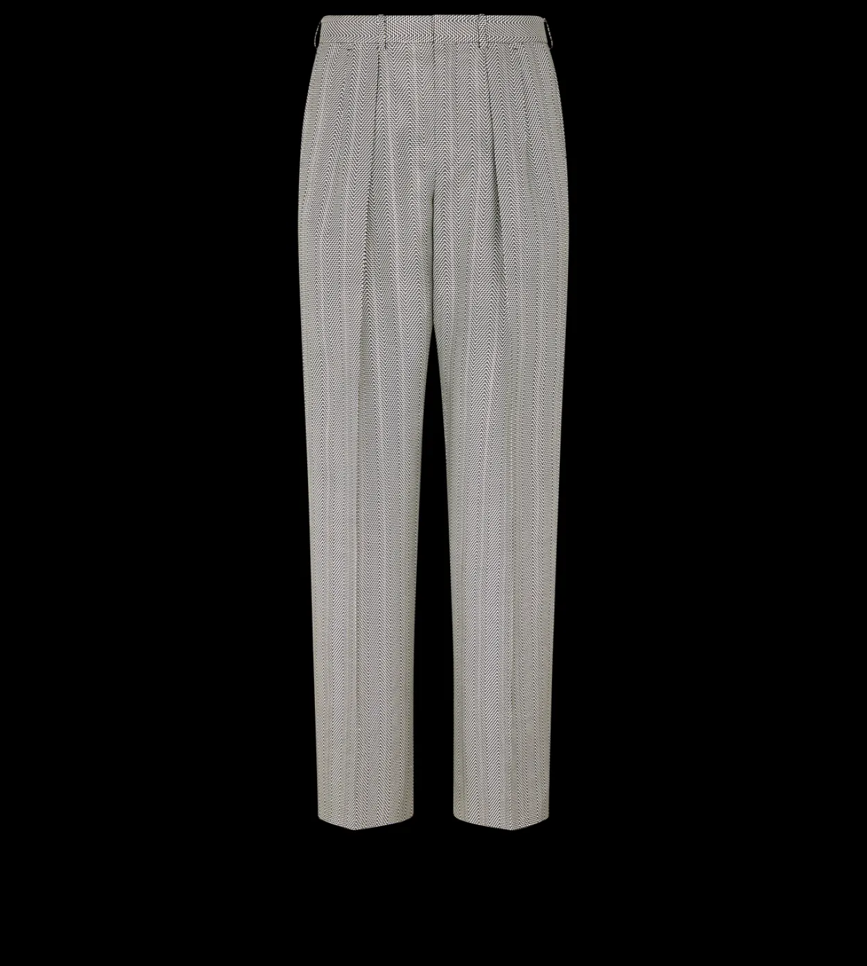 JACQUARD SHARKSKIN HERRINGBONE DOUBLE PLEAT PANT