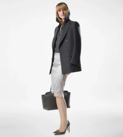 KNEE-LENGTH SKIRT WITH LACE INSERTS
