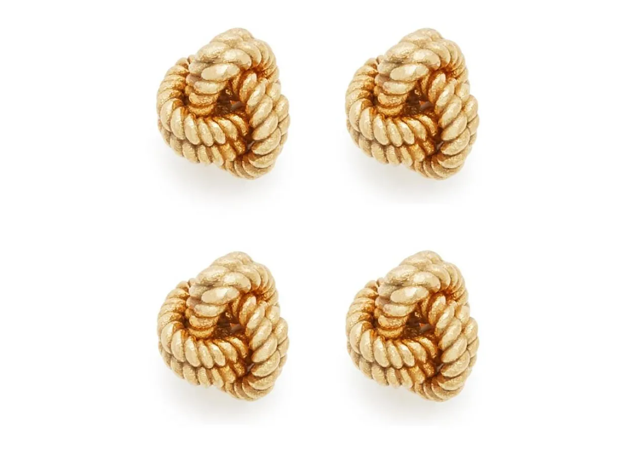18KT YELLOW GOLD KNOT STUDS