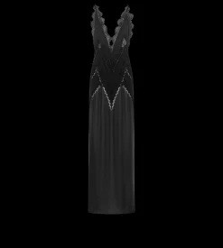 LACE-ENCRUSTED EVENING DRESS